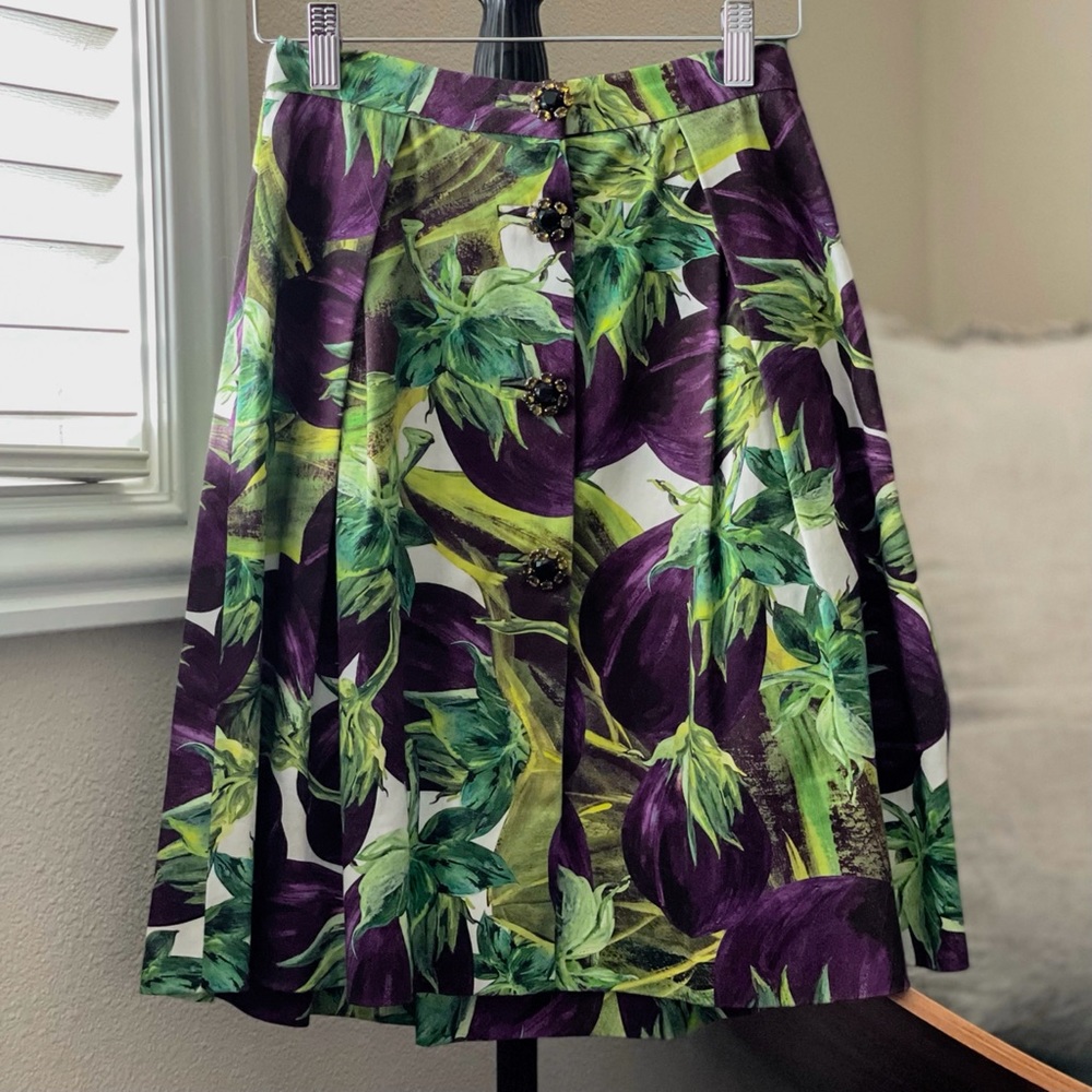 DOLCE & GABBANA - Eggplant Embellished Midi Skirt